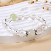 Natural White Crystal Prehnite White Moonlight Bracelet - Emotion & Wisdom